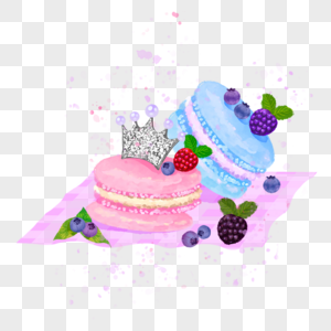 粉色蓝色马卡龙饼干水果美味食物甜点图片