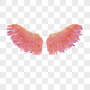 水彩粉色抽象翅膀图片