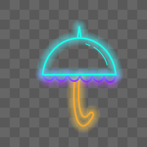 霓虹雨伞发光图片