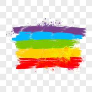 抽象彩虹颜料五色笔刷图片