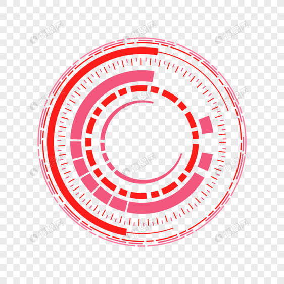 红色圆形科技边框图片