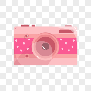 粉色爱心图案卡通相机图片