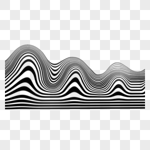 黑白波条纹欧普艺术抽象运算艺术单色高清图片