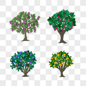 不同品种彩色水果树图片
