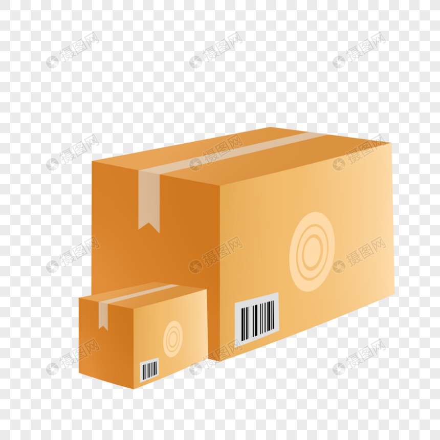快递送货箱子纸箱图案条形码图片
