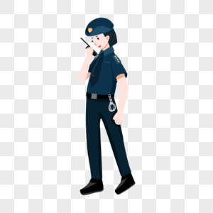 卡通仔细工作警察人物图片