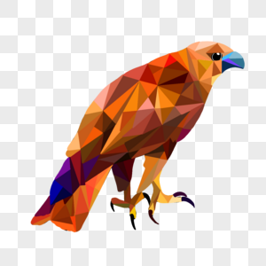 低聚几何鸟类彩色生动图片