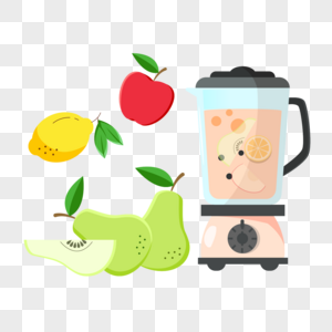 水果榨汁机扁平风格梨图片