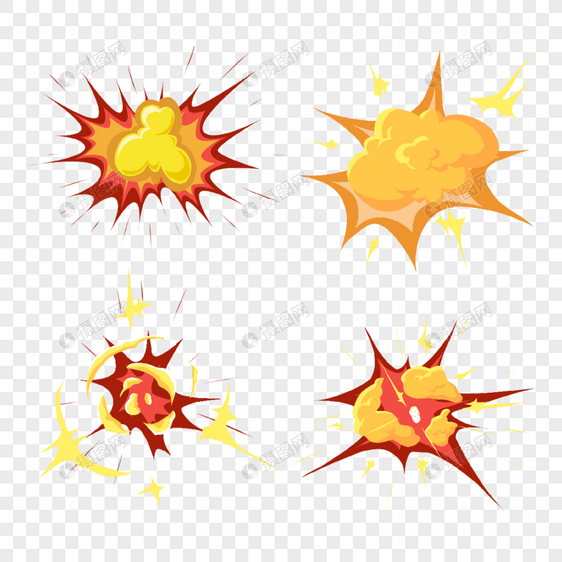 卡通爆炸炸裂效果图片