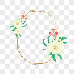 白色清新小花金色花卉边框图片