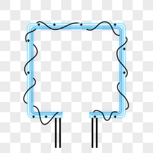 蓝色霓虹边框模式图片
