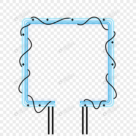 蓝色霓虹边框模式图片