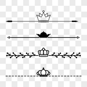 王冠线条分隔线树枝虚线图片