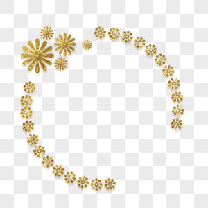 金色雪花圆形装饰图片