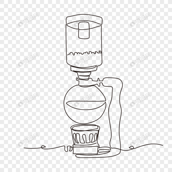 抽象线条画咖啡之咖啡机图片