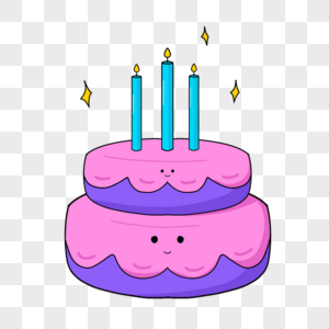 美味蛋糕蜡烛卡通生日剪贴画图片