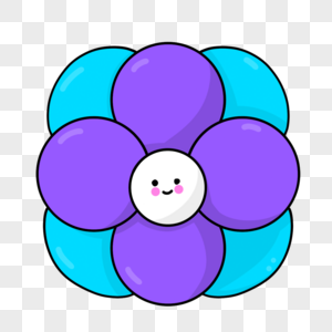 紫色花朵气球卡通生日剪贴画图片