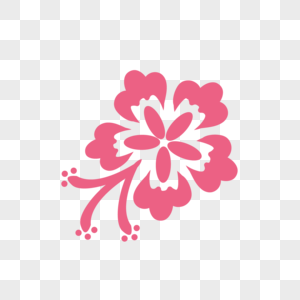 粉色可爱卡通花朵剪贴画图片