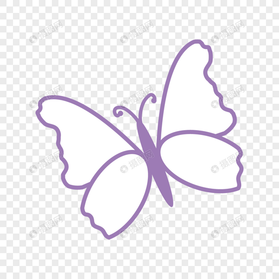紫色白色可爱卡通蝴蝶剪贴画图片