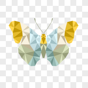 浅色几何风格多边形低聚彩色蝴蝶图片