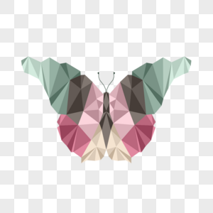 几何风格多边形低聚美丽蝴蝶图片