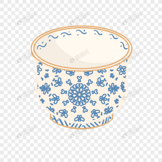花纹丰富的茶杯子图片