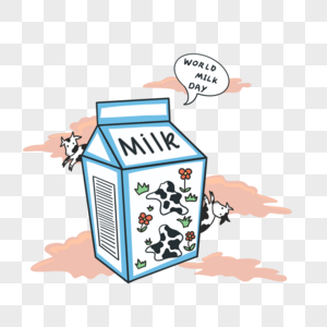 世界牛奶日食物液体可爱漫画卡通图片