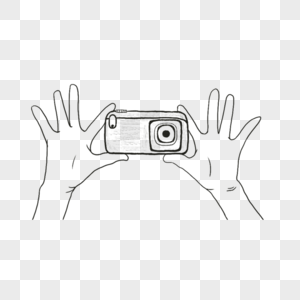 举手拍照手持线稿相机图片