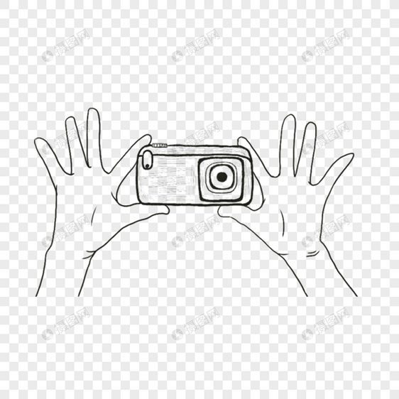 举手拍照手持线稿相机图片