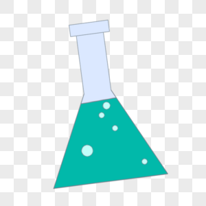 科学教育元素冒泡溶液三角烧杯高清图片