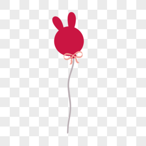 红色卡通可爱兔子气球图片