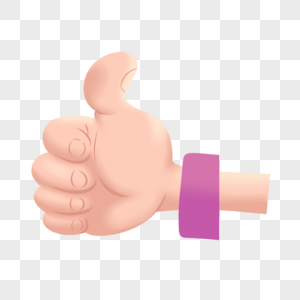 粉紫色手环可爱卡通点赞肯定手势图片