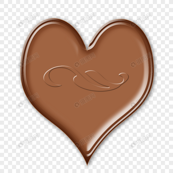 3d爱心褐色巧克力图片