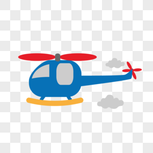 旅行手绘水彩旅游蓝色直升机图片