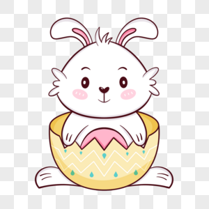复活节卡通可爱白色兔子图片
