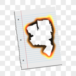燃烧笔记本纸火焰黑色撕纸图片