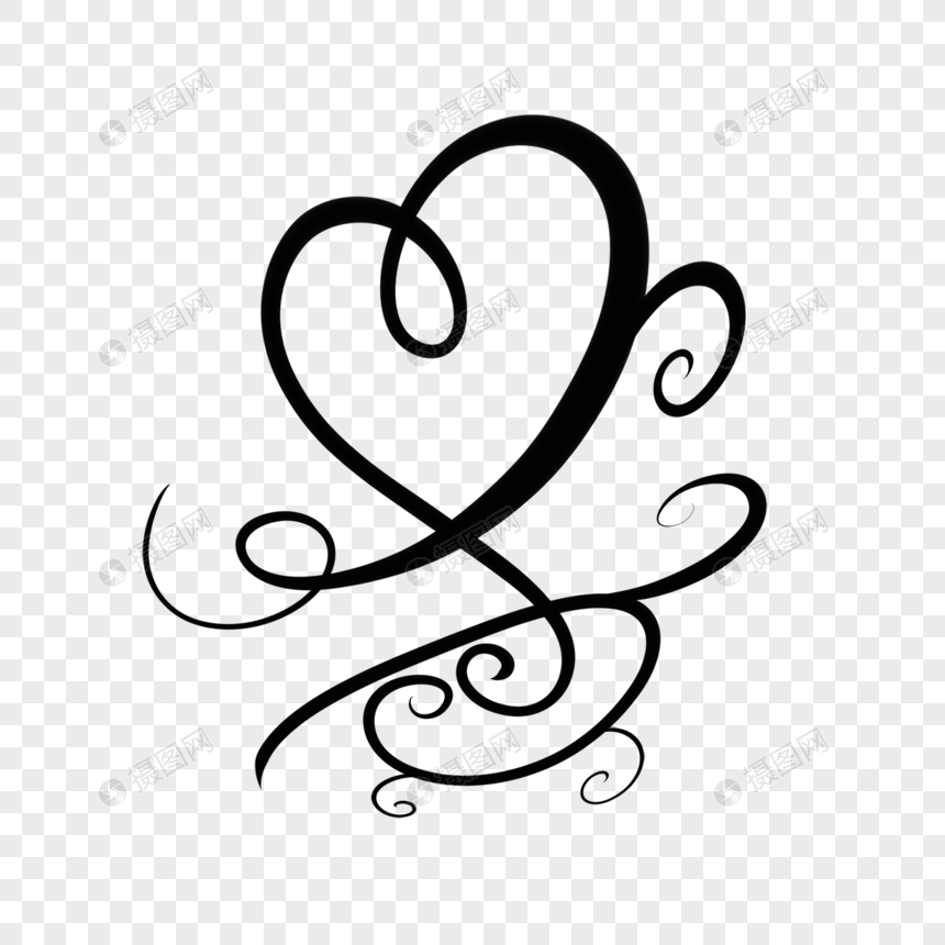 爱心线条画线条小心心