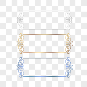 金属质感花纹边框标题边框金色图片