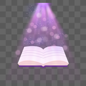 紫色光线光斑光点书本打开图片
