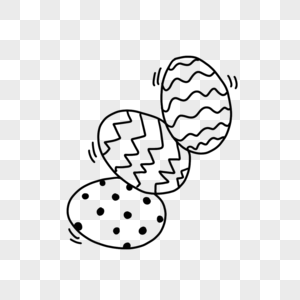 可爱的鸡蛋复活节涂鸦线描风彩蛋图片