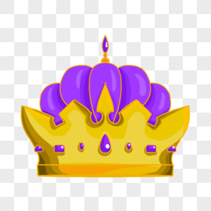 紫色冒顶和宝石卡通金色皇冠图片