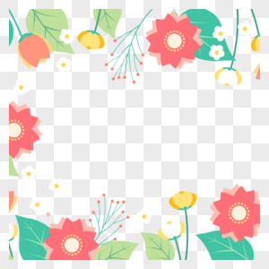 彩绘春季花卉边框图片