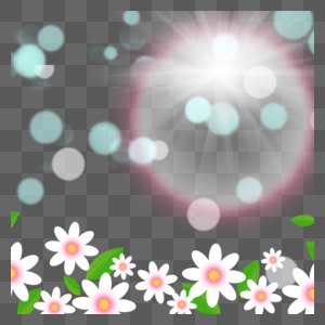 手绘小雏菊春天植物光效花卉图片