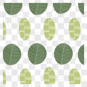 清新绿色曲线圆形莫兰迪植物边框图片