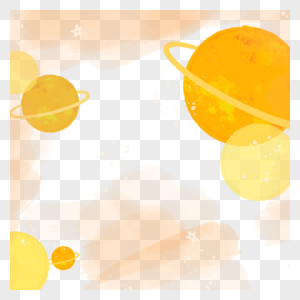 橘黄色带微星的星球宇宙星系图图片