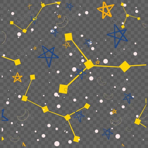 线条连接的星星天空宇宙航星图图片