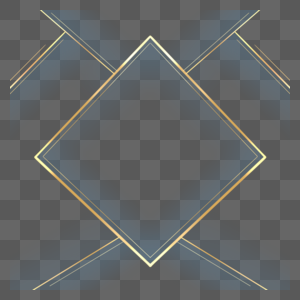叠放正方形抽象几何金色边框高清图片