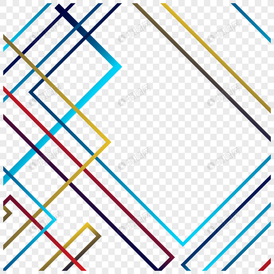 彩色线条抽象商务边框图片