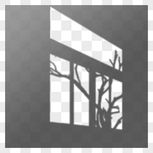 方形树木窗口叠加阴影图片