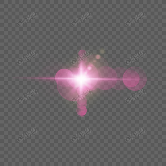 粉色十字星光圈抽象光效图片